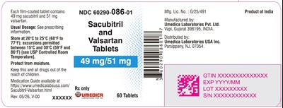 "image Description" (Sacubitril And Valsartan 49mg 51mg 60s Bottle Label)