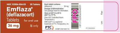 emflaza-20.jpg 36 mg Tablet 30-Count Bottle Label - emflaza 20