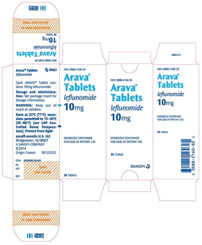 arava-07.jpg PRINCIPAL DISPLAY PANEL - 10 mg Carton - arava 07