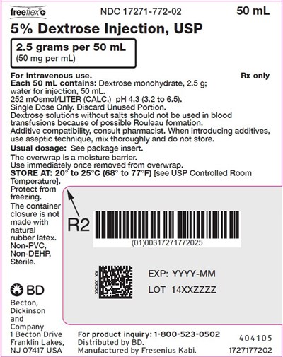 Package Label (PRINCIPAL DISPLAY – 5% Dextrose 50 mL Bag Label)