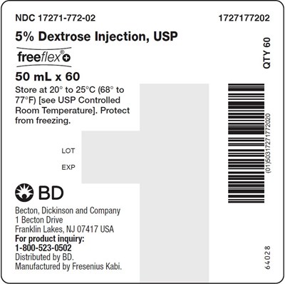 Package Label (PRINCIPAL DISPLAY – 5% Dextrose 50 mL Case Label)