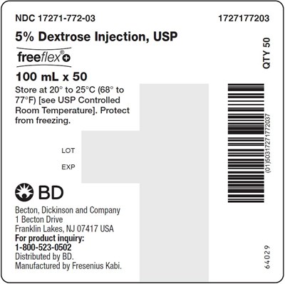 Package Label (PRINCIPAL DISPLAY – 5% Dextrose 100 mL Case Label)