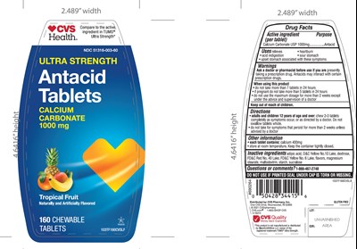 Cvs Ultra Strength Antacid Tablets Tropical Fruit 72 Chewable Tablet (Image 01)