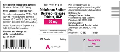 diclofenac-sodium-dr-tablets-usp-50mg-100s.jpg Diclofenac Sodium DR Tablets 50mg - NDC 72888-110-01 - 100 Tablets Label - diclofenac sodium dr tablets usp 50mg 100s