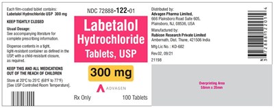 Labetalol Hydrochloride Tablets Usp 300 mg (100 Tablets Label)