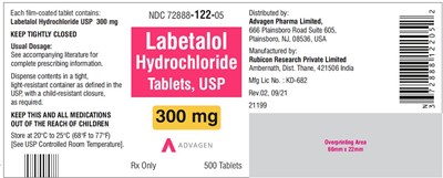 Labetalol Hydrochloride Tablets Usp 300 mg (500 Tablets Label)
