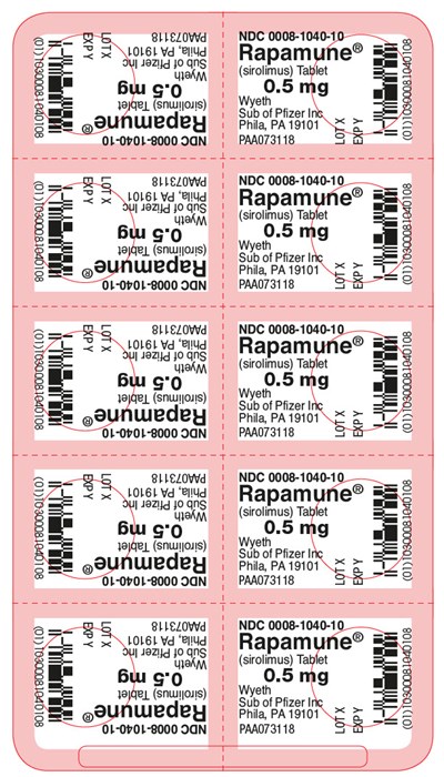 Package Label – Principal Display Panel – CSAT Foil Package 0.5 mg - rapamune 18