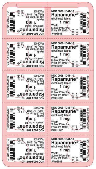 Principal Display Panel - 1 mg Tablets - Redipak - rapamune 21