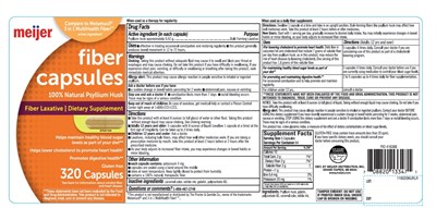 Meijer Natural Psyllium Husk 320 Capsules (119160pvlr Ol)
