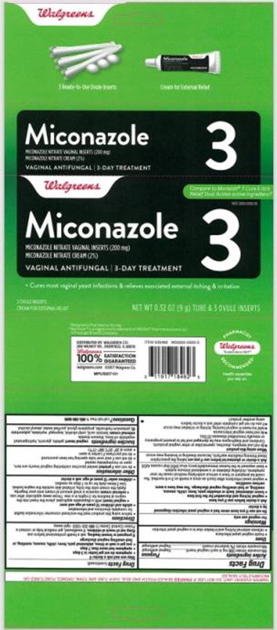miconazole-3-combination-pack-01.jpg PRINCIPAL DISPLAY PANEL- Kit CartonMiconazole 3Miconazole Nitrate Vaginal Inserts (200 mg) Miconazole Nitrate Cream (2%) Vaginal Antifungal | 3-Day TreatmentNet Wt. 0.32 oz (9 g) Tube & 3 Ovule Inserts - miconazole 3 combination pack 01