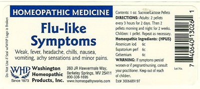 Image Of Bottle Label (Flu Like Symptoms)