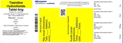 Tizanidine Hydrochloride Tablet 4mg (Container1)