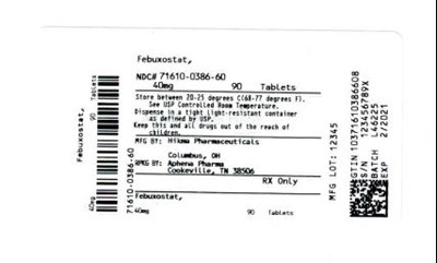 Bottle Label 40 mg (71610 0386 60)