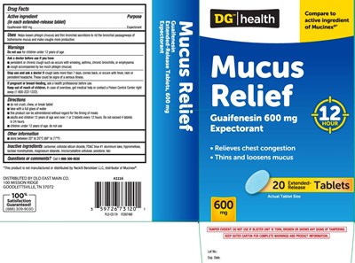 Guaifenesin 600 mg (Mucus Relief 600 mg Extended Release Caplets 1)
