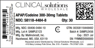 Acetaminophen/codeine 300-30mg Tablets 30 Ct Blister Card (Acetaminophen And Codeine Phosphate 3)