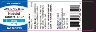PRINCIPAL DISPLAY PANELNadolol Tablets, USP 20 mgRx Only100 Tablets - nadolol tablets 02