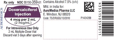 PACKAGE LABEL-PRINCIPAL DISPLAY PANEL-4 mcg per 2 mL (2 mcg/mL) - Container Label - doxercalciferol fig7