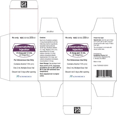 PACKAGE LABEL-PRINCIPAL DISPLAY PANEL-4 mcg per 2 mL (2 mcg/mL) (MDV) - Container-Carton (1 Vial) - doxercalciferol fig8