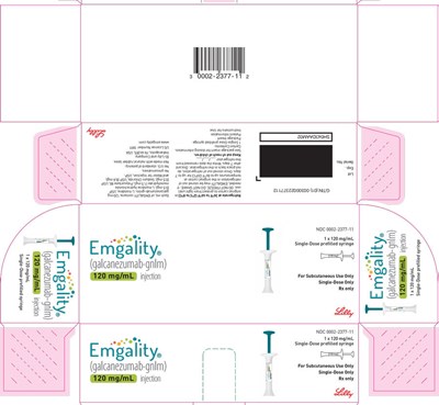PACKAGE CARTON – EMGALITY Prefilled Syringe 120 mg - emgality carton 120mg pfs 043 02