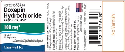 image description - doxepin hydrochloride capsule 100mg label