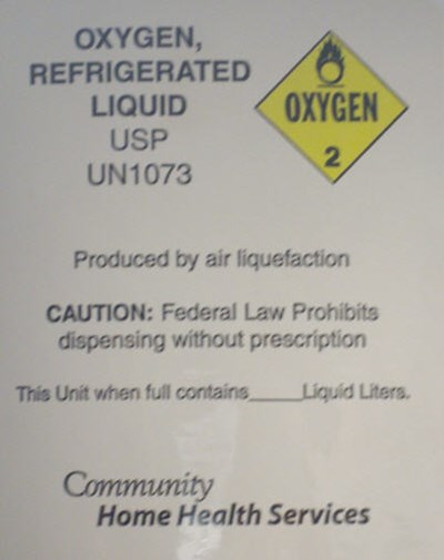 contentlabel.jpg Principal Display Panel for Liquid Oxygen - contentlabel