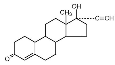 Norethindrone Chemical Formula (Image 1)