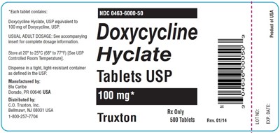 100mg-500ct (Doxycycline Hyclate Tablets Usp 2)