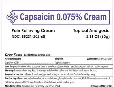 Image Description (Capsaicin Cream 60g Tube Label)
