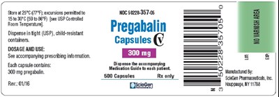 pregabalin-caps-300mg-500s-count.jpg PRINCIPAL DISPLAY PANEL - 300 mg Capsule Bottle Label - pregabalin caps 300mg 500s count