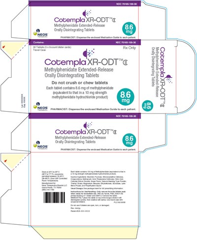 cotempla-xr-odt-4.jpg PRINCIPAL DISPLAY PANEL - 8.6 mg Tablet Blister Pack Carton - cotempla xr odt 4