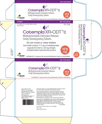 cotempla-xr-odt-5.jpg PRINCIPAL DISPLAY PANEL - 17.3 mg Tablet Blister Pack Carton - cotempla xr odt 5