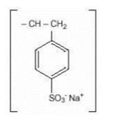 The structural formula of Sodium polystyrene sulfonate. - sodium polystyrene sulfonate 01