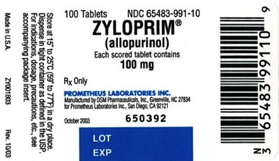 100 mg 100 Tablets Bottle (Zyloprim Tablets 03)