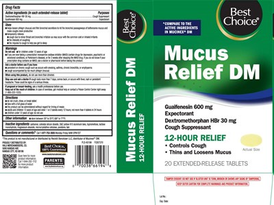 Dextromethorphan Hbr 30 mg, Guaifenesin 600 mg (Mucus Relief Dm 600 mg 30 mg Extended Release Tabl 1)