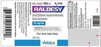"image Description" (Trazodone Hydrochloride 150ml Amber Container)