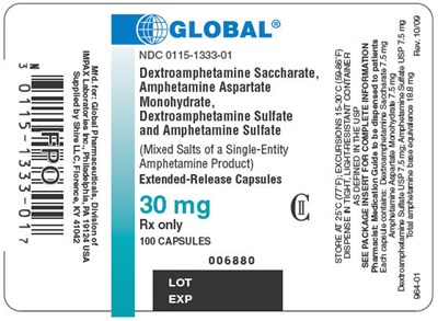 PRINCIPAL DISPLAY PANEL - 30 mg Bottle Label - amphetamine 7