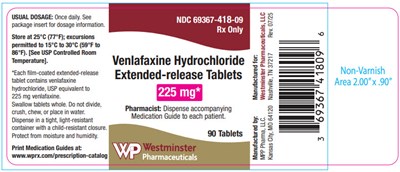 PRINCIPAL DISPLAY PANEL - 225 mg Tablet Bottle Label - venlafaxine 03