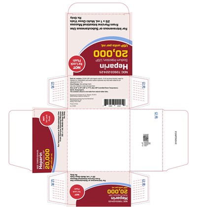 Principal Display Panel – Heparin Sodium Injection, Usp 20,000 Usp Units Carton (Hep Carton V1)