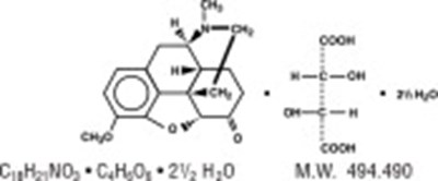 Hydrocodone Bitartrate Structural Formula (Lor09 0000 01)