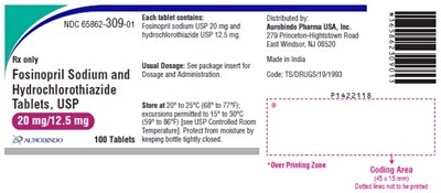 fosinoprilhctz-fig2.jpg PACKAGE LABEL-PRINCIPAL DISPLAY PANEL - 20 mg/12.5 mg (100 Tablet Bottle) - fosinoprilhctz fig2