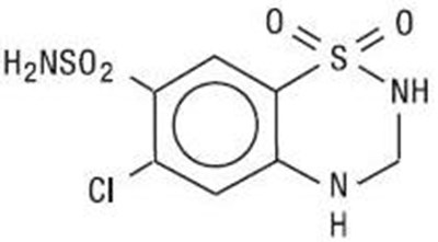 Hydrochlorothiazide Chemical Structure (Fosinoprilhctz Str2)