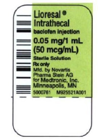 Ampule Label 10 mg In 20 mL (Lioresalintrathecal Label0.05 In1)