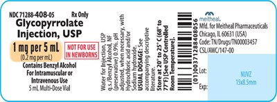 gly05-0001-04.jpg Principal Display Panel – Glycopyrrolate Injection, USP 1 mg per 5 mL Vial Label - gly05 0001 04