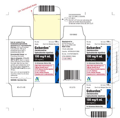 Gobarden (bendamustine Hydrochloride Injection), 100 mg/4 mL (Carton Label)
