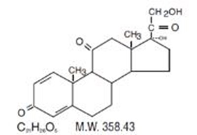 The chemical name for prednisone is pregna-1,4-diene-3,11,20-trione monohydrate,17,21-dihydroxy-. The structural formula is represented below: - prednisone tablets   ww 01