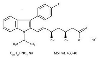 Fluvastatin sodium structural formula - fluvastatin sodium structure2
