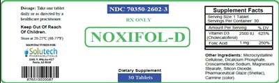 noxifol-03.jpg PRINCIPAL DISPLAY PANEL - 30 Tablet Bottle Label - noxifol 03