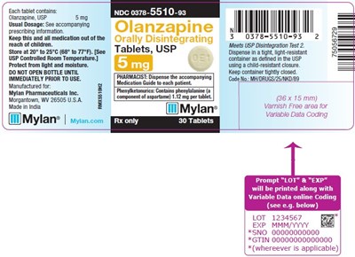 image-02.jpg Olanzapine Orally Disintegrating Tablets 5 mg Bottle Label - image 02