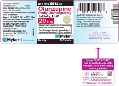 image-05.jpg Olanzapine Orally Disintegrating Tablets 20 mg Bottle Label - image 05