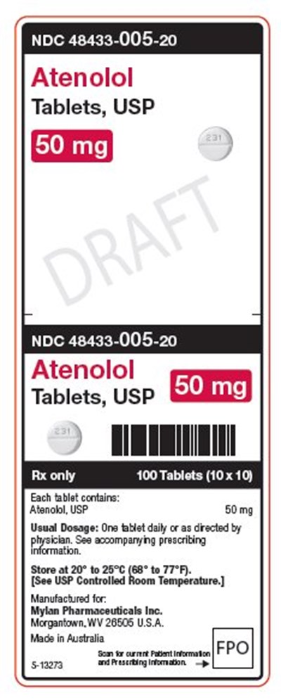 Atenolol Tablets, USP 50 mg Unit Carton Label - image 04